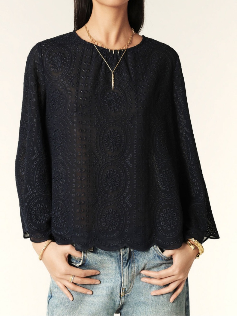 Ba&sh Bruna Embroidered Blouse - Small